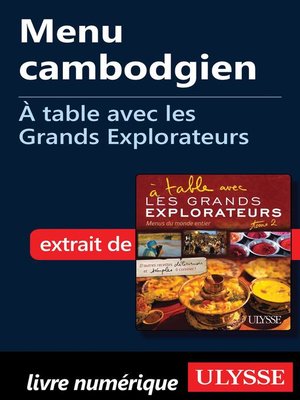 cover image of Menu cambodgien--À table avec les Grands Explorateurs